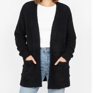 Barefoot Dreams Cardigan Size XS Relaxed Fit Cozy Chic Boardwalk Black Sweater